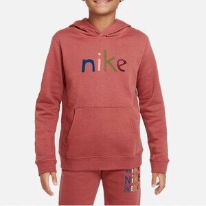 Nike Fleece Canyon Rust/Valerian Blue Big Kids Boys Pullover Hoodie